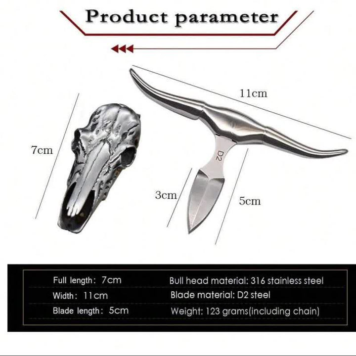 Fibbia per cintura con ciondolo multifunzione EDC a forma di testa di toro Longhorn - image 11