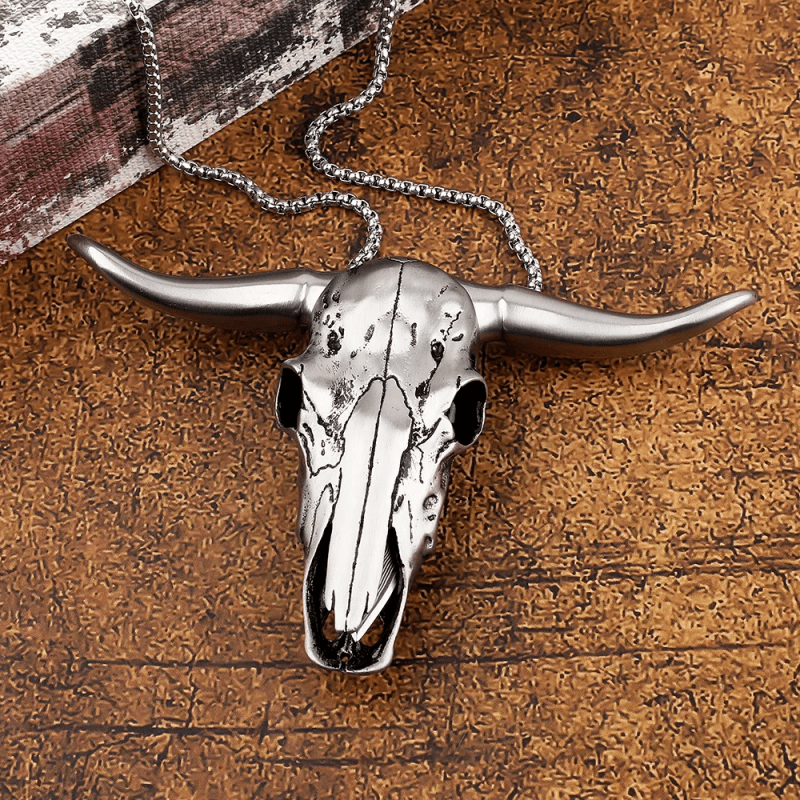 Fibbia per cintura con ciondolo multifunzione EDC a forma di testa di toro Longhorn
