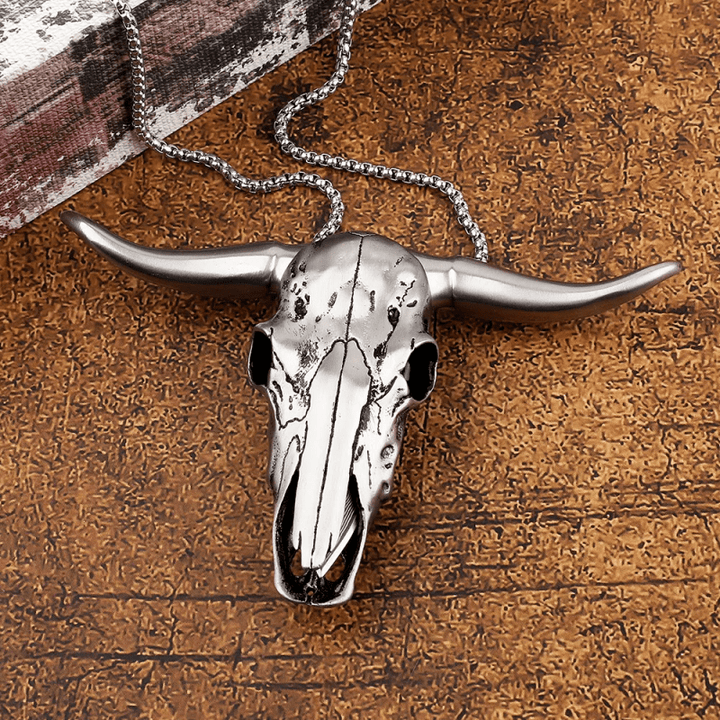 Fibbia per cintura con ciondolo multifunzione EDC a forma di testa di toro Longhorn