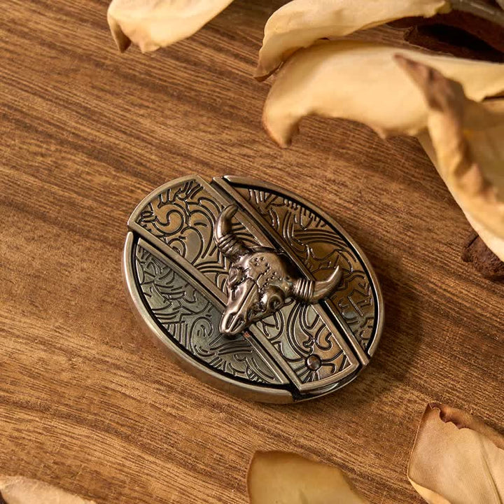 Set di anelli con ciondolo e fibbia per cintura con coltello nascosto fai da te Longhorn Bull
