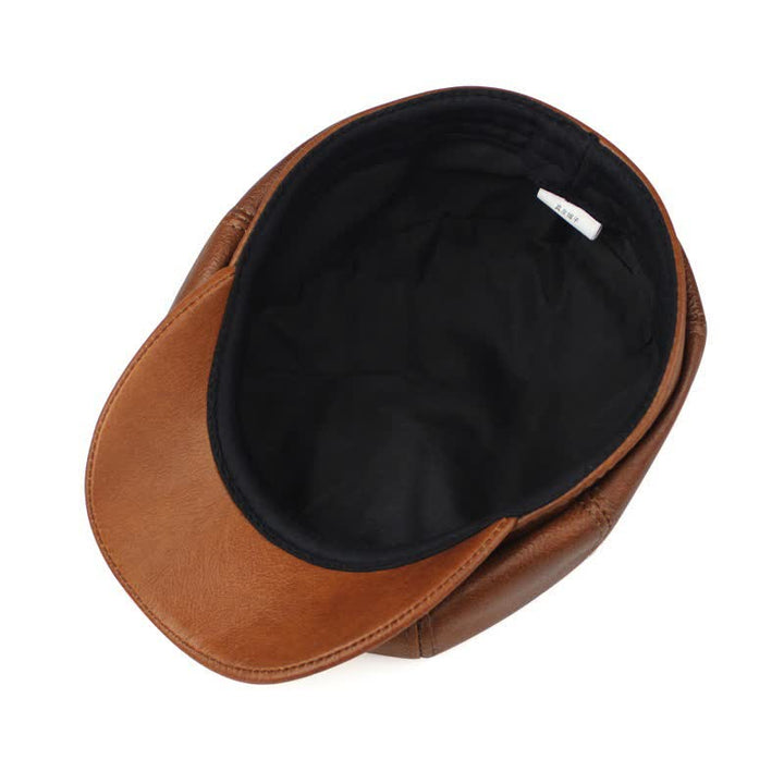 Cappello basco in pelle retrò Gatsby classico da giornalaio