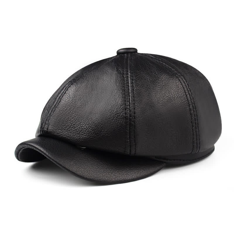 Cappello basco in pelle retrò Gatsby classico da giornalaio