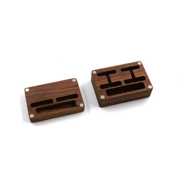 Set di gemelli in legno per matrimonio da uomo con superficie a scatola e incisione personalizzata - image 6