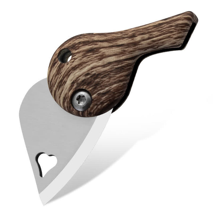Portachiavi con coltello tascabile pieghevole a forma di cuore con lama cava