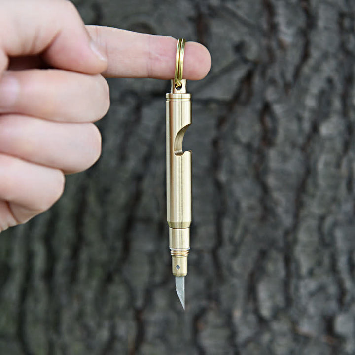 Apribottiglie multifunzionale, coltello nascosto, portachiavi a forma di proiettile staccabile