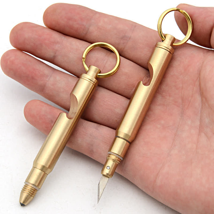 Apribottiglie multifunzionale, coltello nascosto, portachiavi a forma di proiettile staccabile