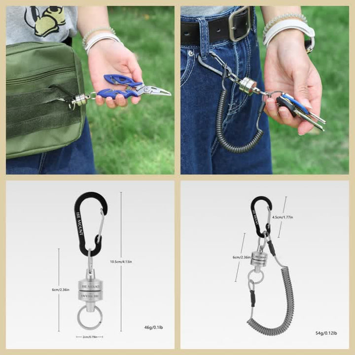 Portachiavi con supporto magnetico per rilascio rete con corda a molla - image 9