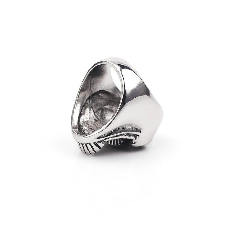 Anello apribottiglie con testa di teschio che ride in stile gotico