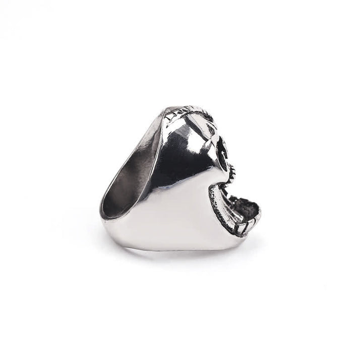Anello apribottiglie con testa di teschio che ride in stile gotico