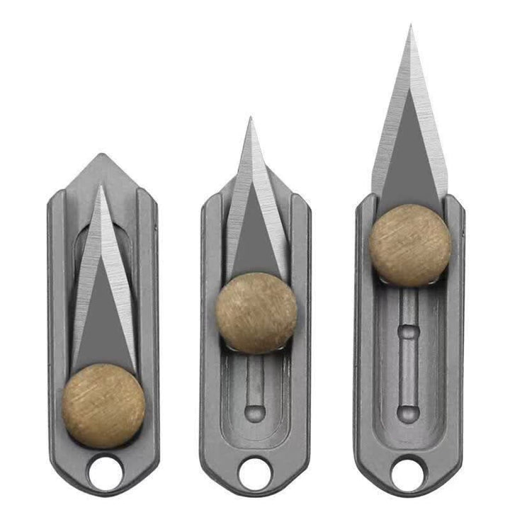 Portachiavi con lama a spinta in ottone mini EDC Tool