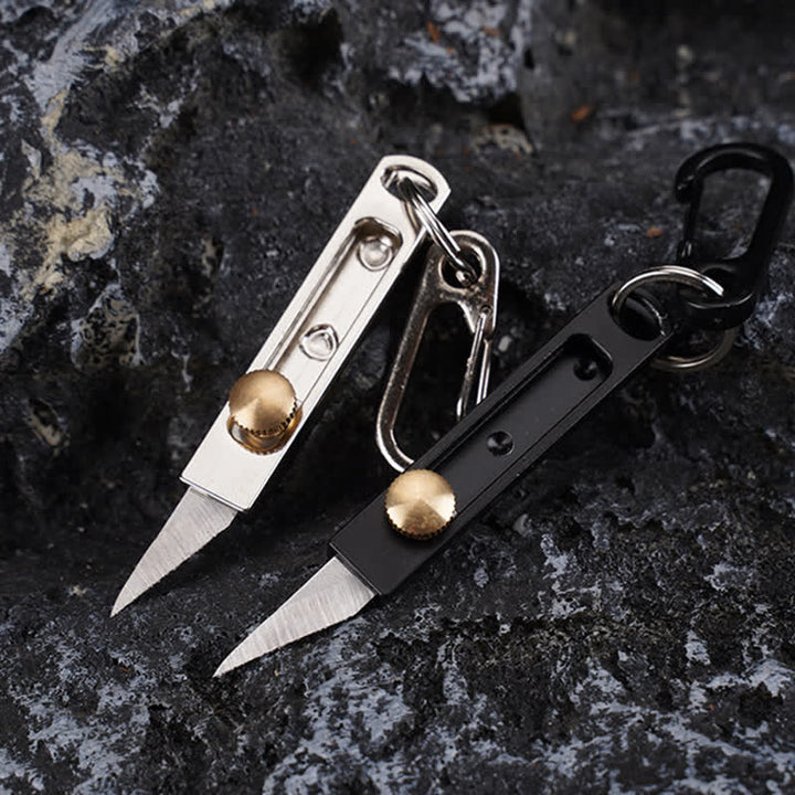 Mini coltello push-pull multiuso, portachiavi con utensile da taglio - image 1