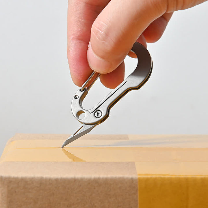 Coltello pieghevole, taglierino tascabile, moschettone portachiavi