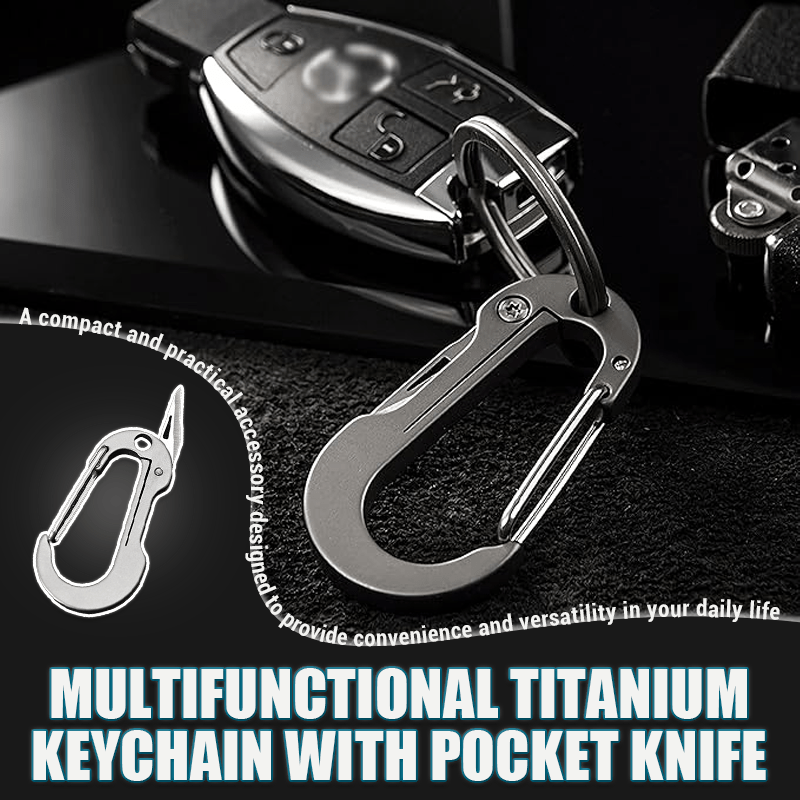 Coltello pieghevole, taglierino tascabile, moschettone portachiavi