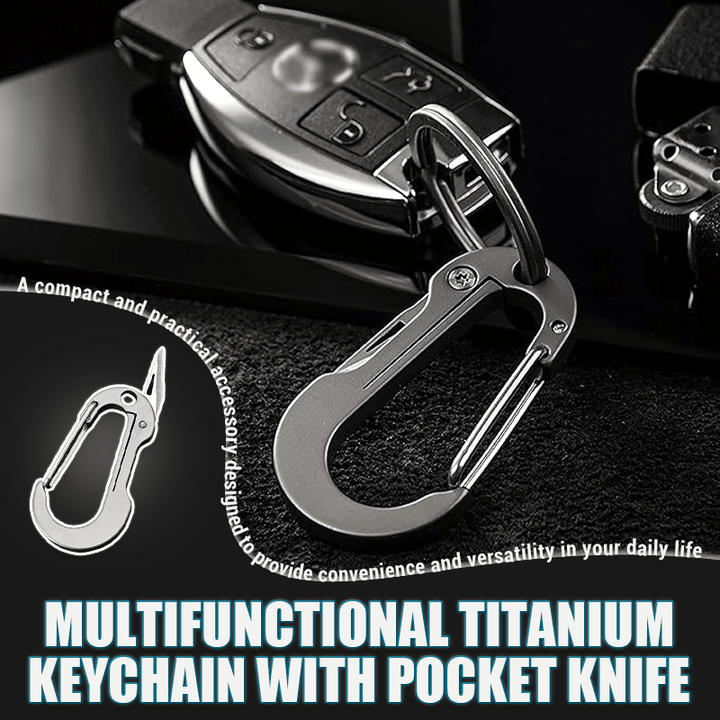 Coltello pieghevole, taglierino tascabile, moschettone portachiavi