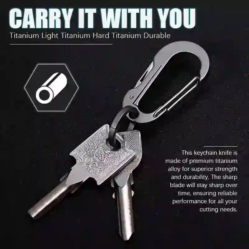 Coltello pieghevole, taglierino tascabile, moschettone portachiavi