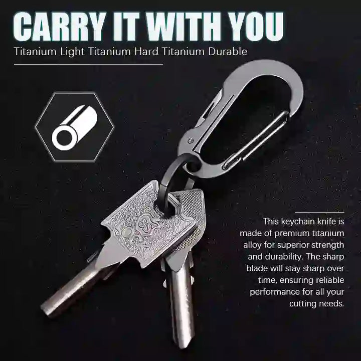 Coltello pieghevole, taglierino tascabile, moschettone portachiavi