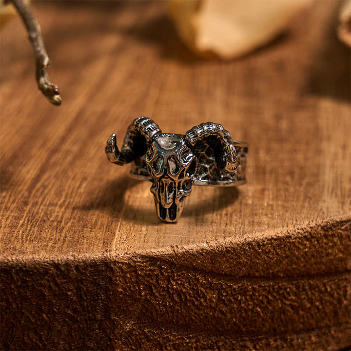 Set di anelli di capra con ciondolo a forma di corno di cervo, fibbia per cintura con coltello nascosto fai da te Rose