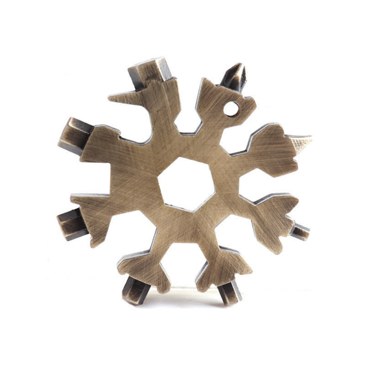 Portachiavi chiave inglese a forma di fiocco di neve multiuso 18 in 1 - Bronzo - image 9