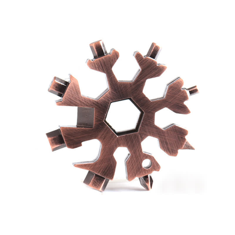 Portachiavi chiave inglese a forma di fiocco di neve multiuso 18 in 1 - Bronzo rosso - image 10