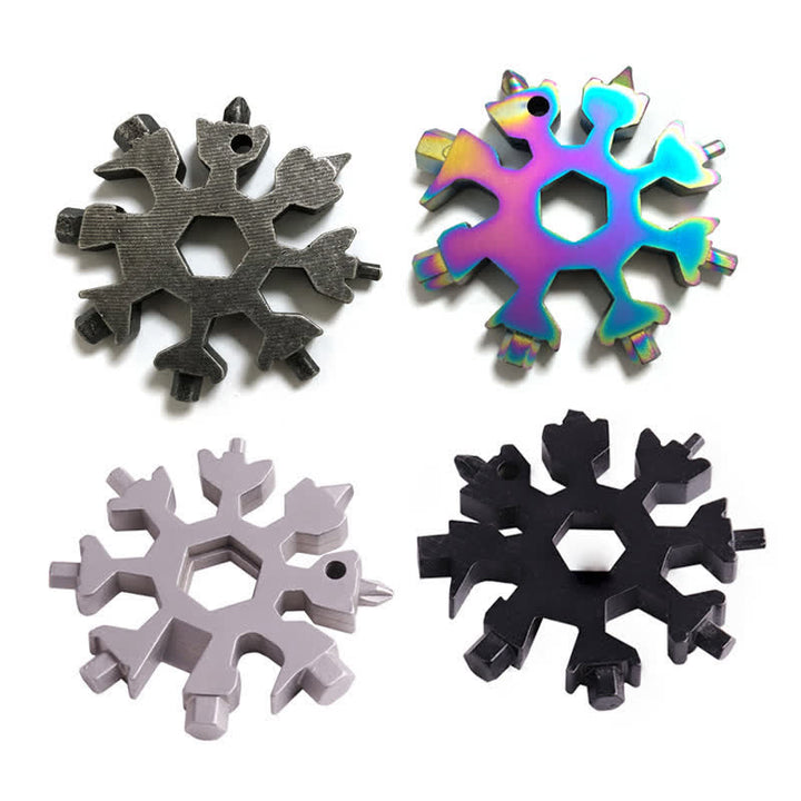 Portachiavi chiave inglese a forma di fiocco di neve multiuso 18 in 1 - image 4