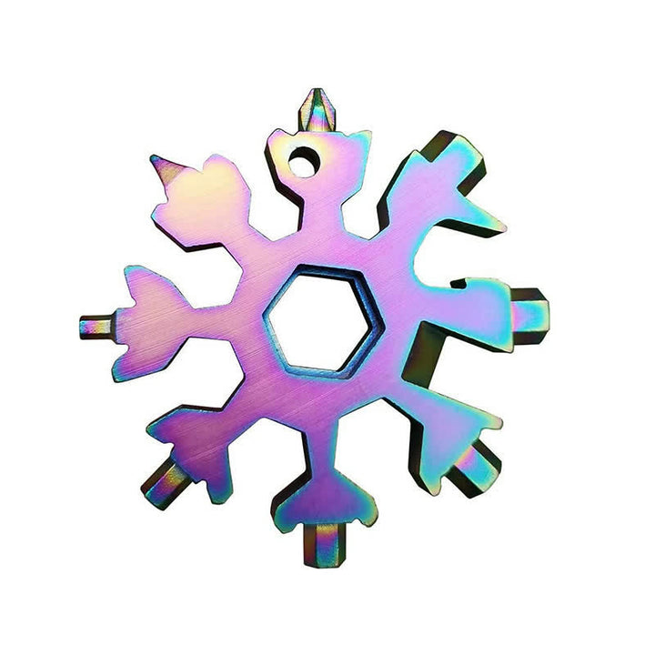 Portachiavi chiave inglese a forma di fiocco di neve multiuso 18 in 1 - Colorato - image 7