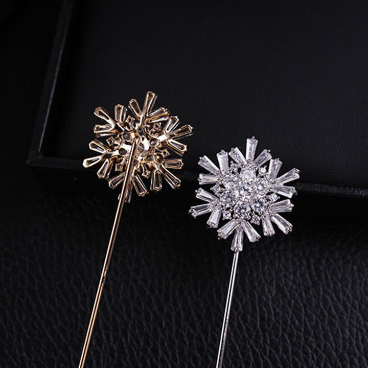 Spilla a forma di fiore di fiocco di neve in cristallo artificiale scintillante - image 3