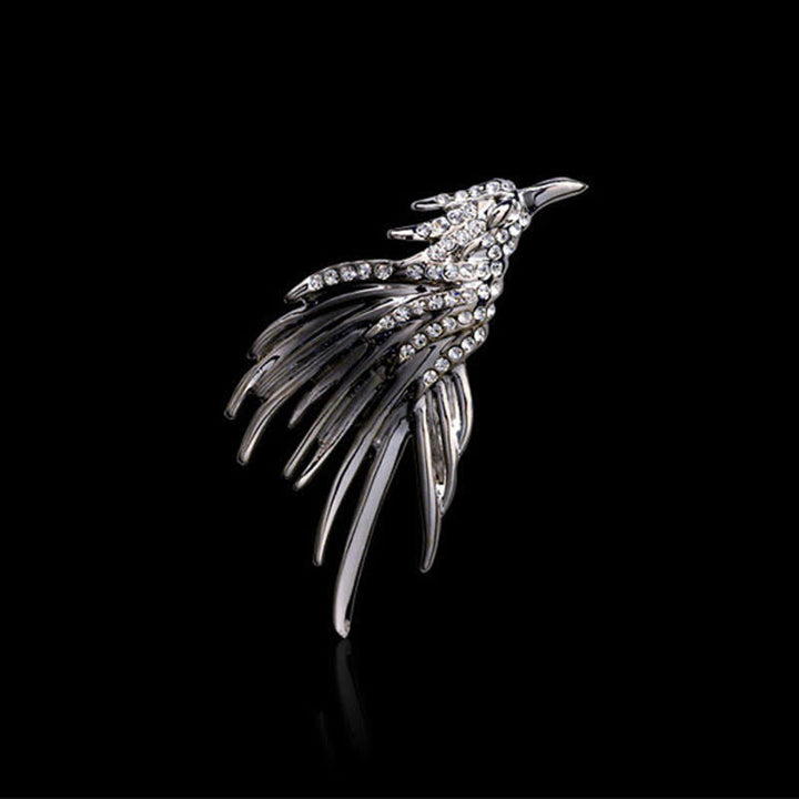 Spilla da uomo con aquila squisita e ali spiegate e strass