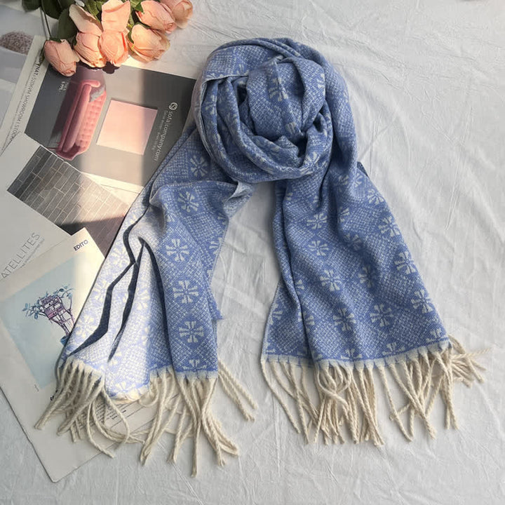 Sciarpa unisex con motivo jacquard rustico astratto geometrico