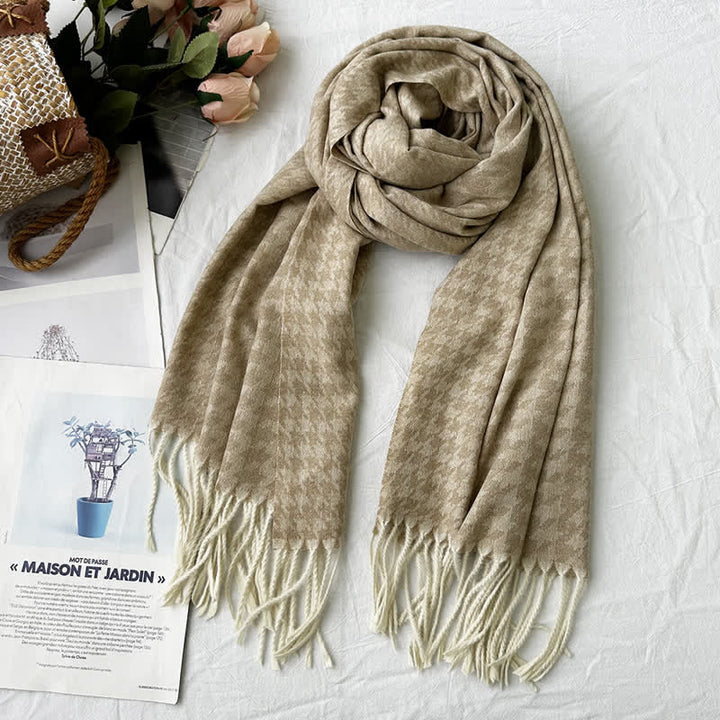 Sciarpa unisex con motivo jacquard rustico astratto geometrico