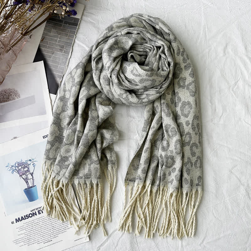 Sciarpa unisex con motivo jacquard rustico astratto geometrico