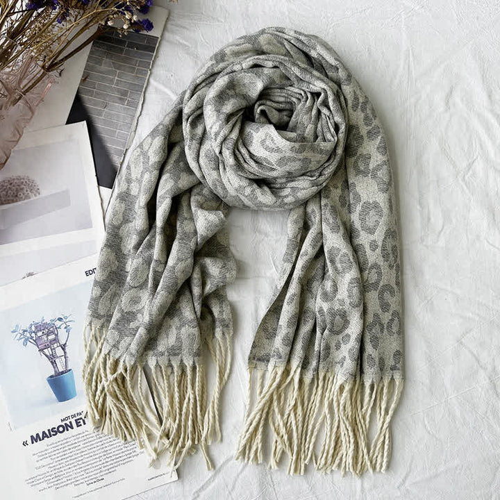 Sciarpa unisex con motivo jacquard rustico astratto geometrico