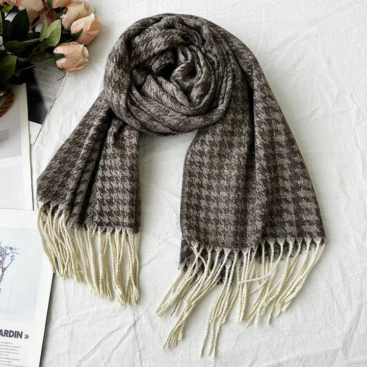 Sciarpa unisex con motivo jacquard rustico astratto geometrico