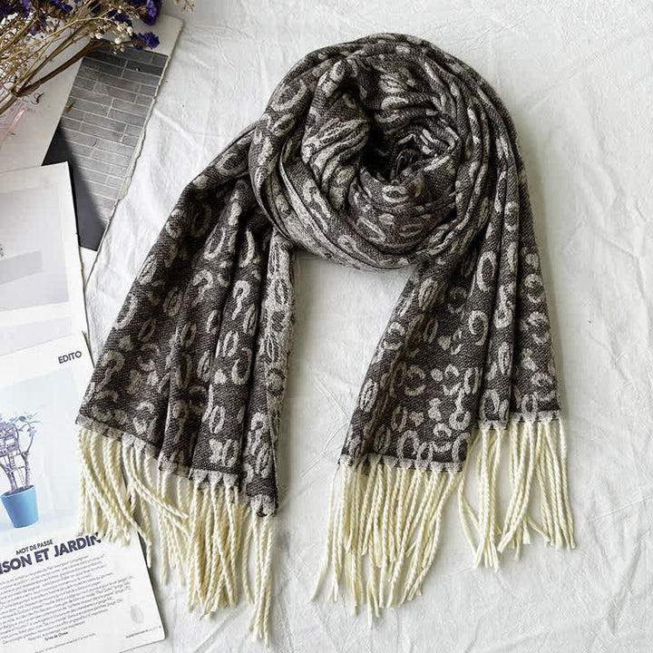 Sciarpa unisex con motivo jacquard rustico astratto geometrico