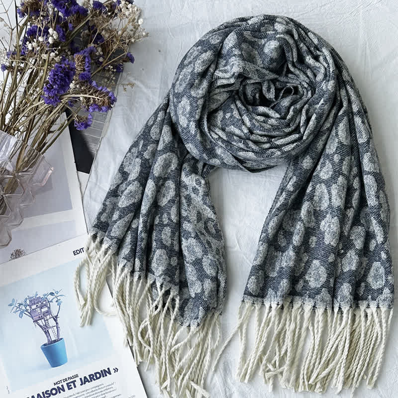 Sciarpa unisex con motivo jacquard rustico astratto geometrico
