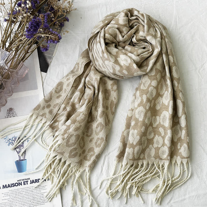 Sciarpa unisex con motivo jacquard rustico astratto geometrico