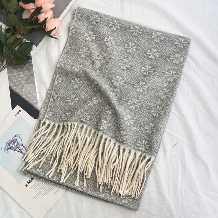Sciarpa unisex con motivo jacquard rustico astratto geometrico