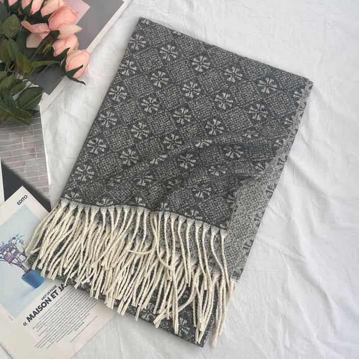 Sciarpa unisex con motivo jacquard rustico astratto geometrico