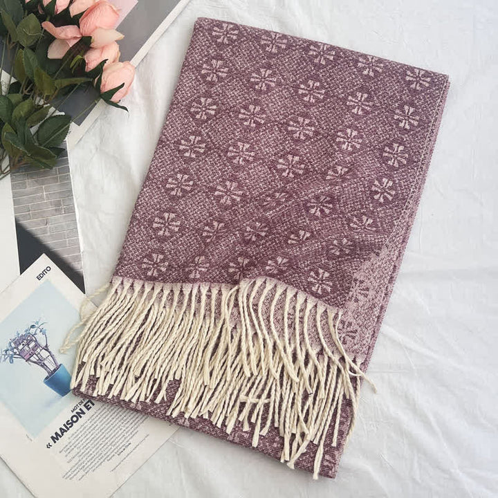 Sciarpa unisex con motivo jacquard rustico astratto geometrico