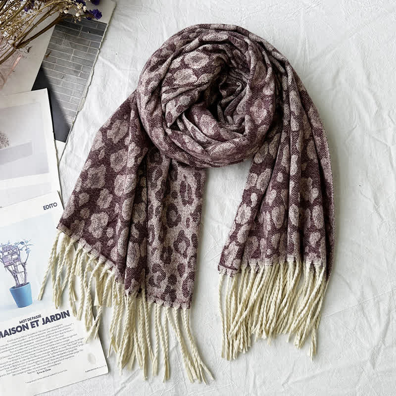 Sciarpa unisex con motivo jacquard rustico astratto geometrico
