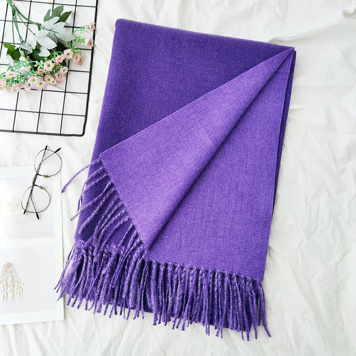 Sciarpa unisex alla moda bicolore bifacciale - Viola - image 22