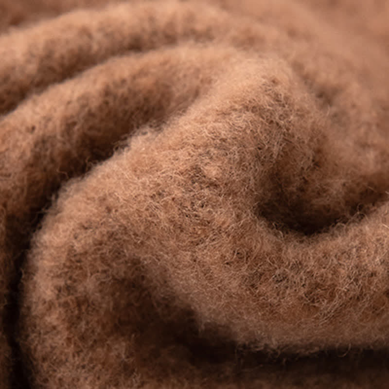 Sciarpa unisex in cashmere con frange tinta unita - image 3