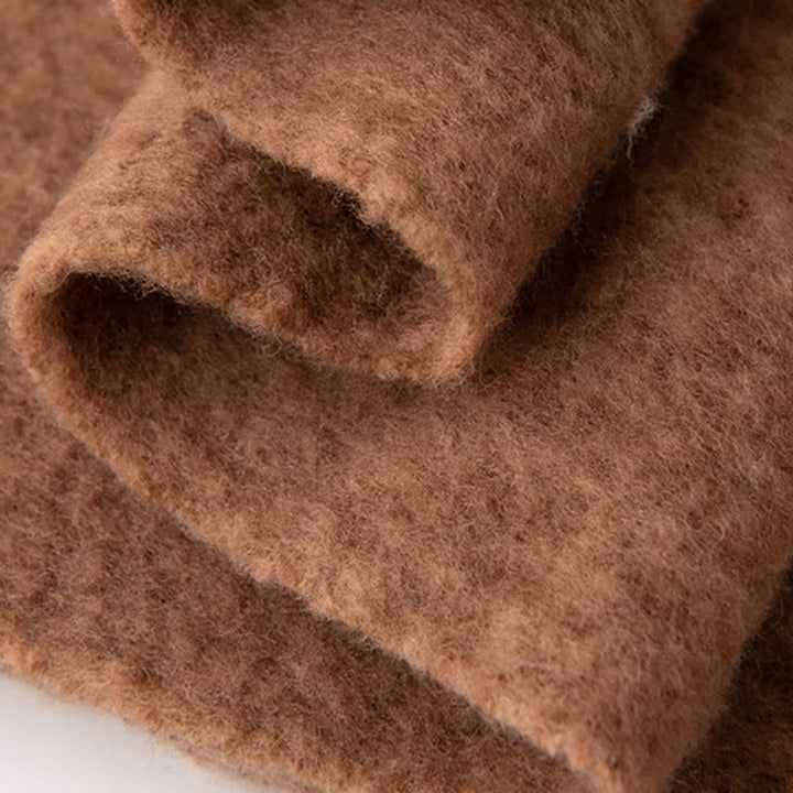 Sciarpa unisex in cashmere con frange tinta unita - image 5