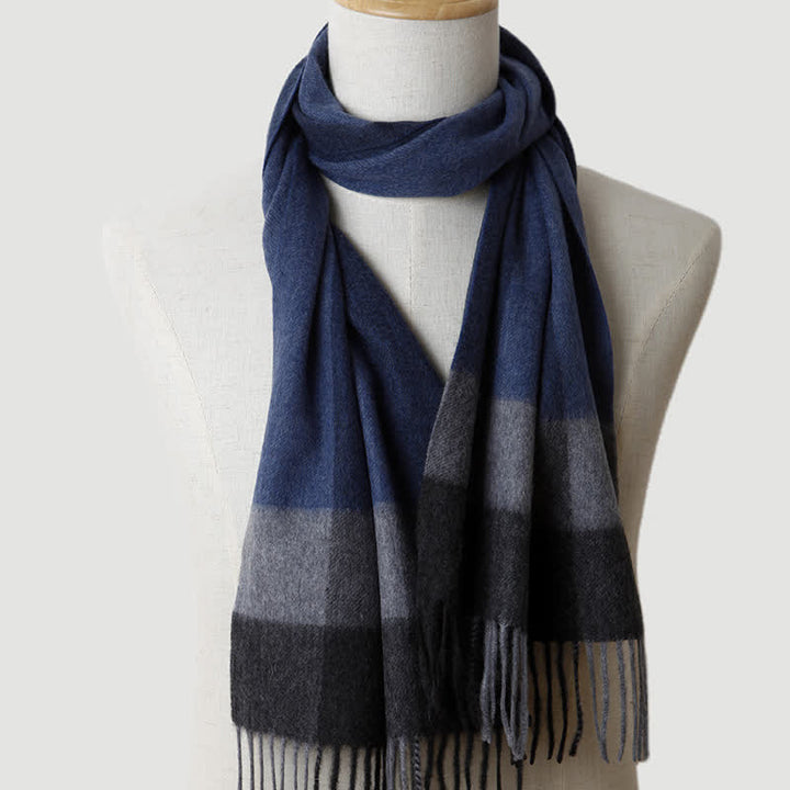 Sciarpa in cashmere a quadri coordinata da uomo, tre colori