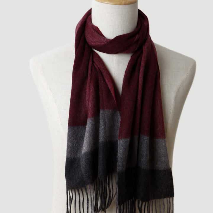 Sciarpa in cashmere a quadri coordinata da uomo, tre colori