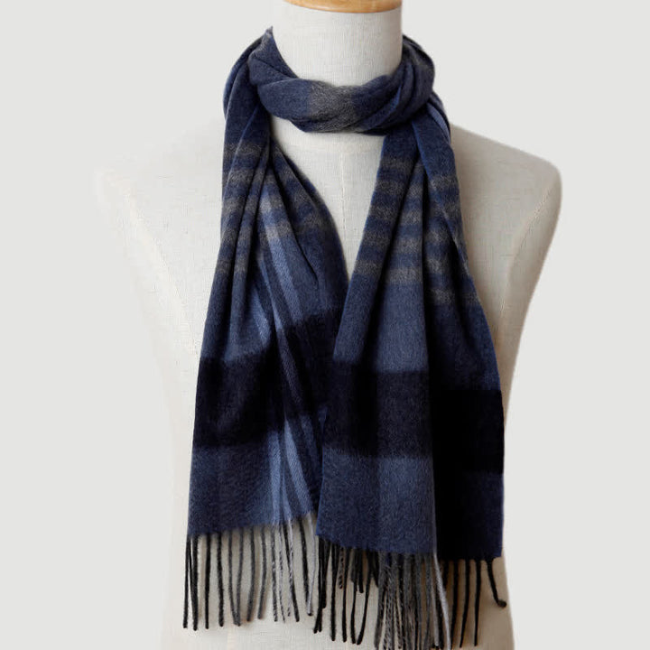 Sciarpa in cashmere a quadri coordinata da uomo, tre colori