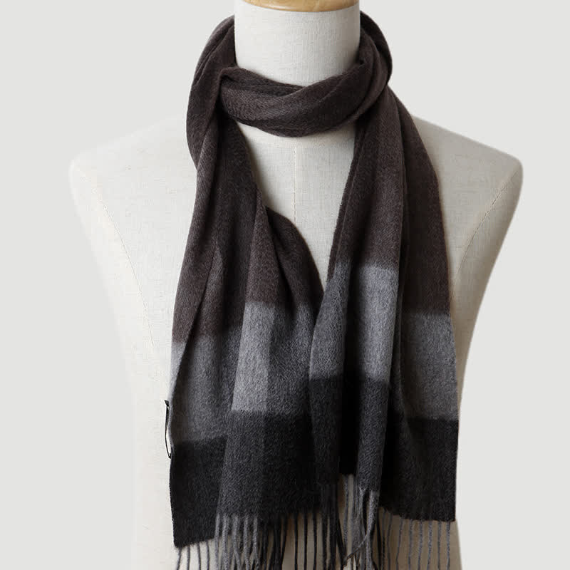 Sciarpa in cashmere a quadri coordinata da uomo, tre colori