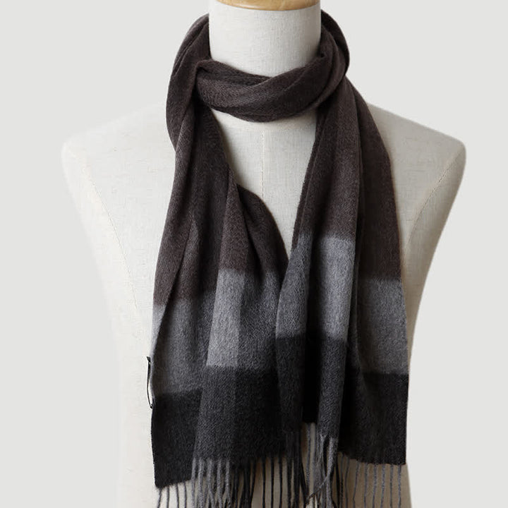 Sciarpa in cashmere a quadri coordinata da uomo, tre colori