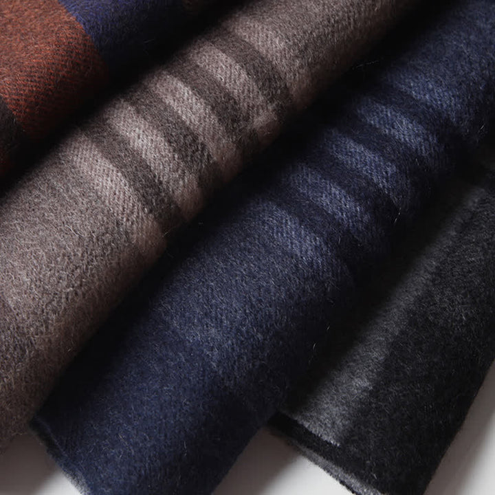 Sciarpa in cashmere a quadri coordinata da uomo, tre colori