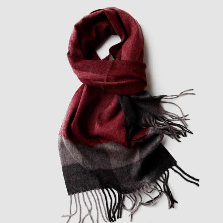 Sciarpa in cashmere a quadri coordinata da uomo, tre colori
