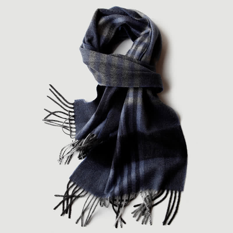 Sciarpa in cashmere a quadri coordinata da uomo, tre colori